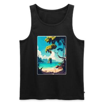 Phuket Thaïlande Affiche de voyage thaïlandaise Souvenir WPA - Débardeur bio Premium Homme - noir - Devant - Michal (187cm)