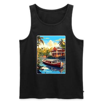 Tigre Argentinien Reise Poster Souvenir Farbe WPA - Männer Premium Bio Tank Top - Schwarz - Vorne - Michal (187cm)