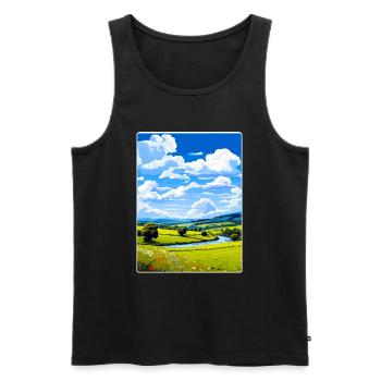 Wye Valley Aonb Reise Poster Souvenir Farbe WPA - Männer Premium Bio Tank Top - Schwarz - Vorne - AI Model Male 178 light (178cm)