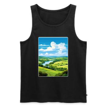 Wye Valley Aonb Travel Poster Souvenir Paint WPA - Men's Premium Organic Tank Top - black - Front - Michal (187cm)