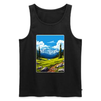Carte de voyage du parc national des montagnes du Colorado - Débardeur bio Premium Homme - noir - Devant - Michal (187cm)