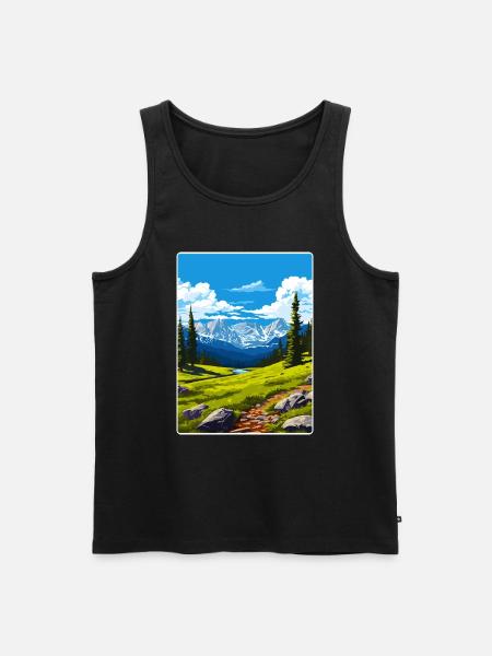 Rocky Mountain National Park Colorado Travel Card - Men's Premium Organic Tank Top - black