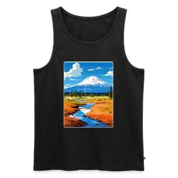 Lassen Volcanic National Park California Travel - Men's Premium Organic Tank Top - black - Front - Michal (187cm)