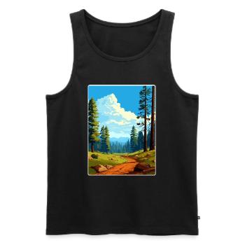 Sequoia Kings Canyon Nationalpark Reiseposter - Männer Premium Bio Tank Top - Schwarz - Vorne - Michal (187cm)