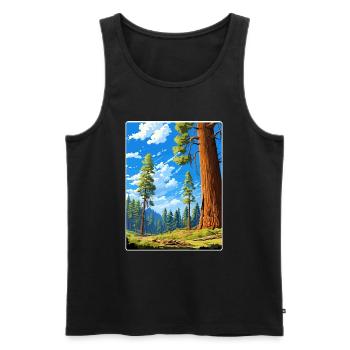Sequoia Kings Canyon Nationalpark Reiseposter - Männer Premium Bio Tank Top - Schwarz - Vorne - Michal (187cm)