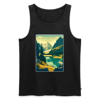 Parc national de Durmitor Monténégro Affiche de voyage - Débardeur bio Premium Homme - noir - Devant - Michal (187cm)