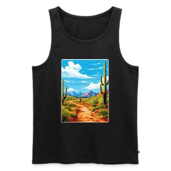 Saguaro Nationalpark Arizona Reiseposter WPA - Männer Premium Bio Tank Top - Schwarz - Vorne - Michal (187cm)