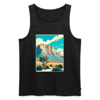 Guadalupe Mountains Nationalpark Reiseposter - Männer Premium Bio Tank Top - Schwarz - Vorne - AI Model Male 178 light (178cm)