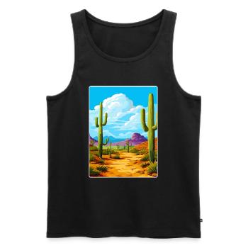 Saguaro Nationalpark Arizona Reiseposter WPA - Männer Premium Bio Tank Top - Schwarz - Vorne - Michal (187cm)
