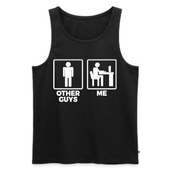 Software Engineer Stick Figures - Men's Premium Organic Tank Top - black - Front - AI Model Male 178 light (178cm)