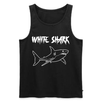 Requin blanc - Débardeur bio Premium Homme - noir - Devant - AI Model Male 178 light (178cm)
