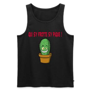 Cactus manga - Débardeur bio Premium Homme - noir - Devant - Michal (187cm)