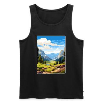 Kings Canyon National Park Travel Poster Souvenir - Men's Premium Organic Tank Top - black - Front - Michal (187cm)