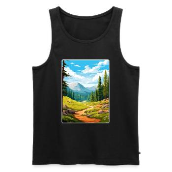 Kings Canyon National Park Travel Poster Souvenir - Men's Premium Organic Tank Top - black - Front - Michal (187cm)