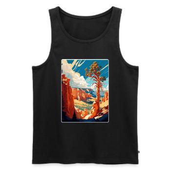 Affiche de voyage souvenir du parc national de Bryce Canyon - Débardeur bio Premium Homme - noir - Devant - AI Model Male 178 light (178cm)