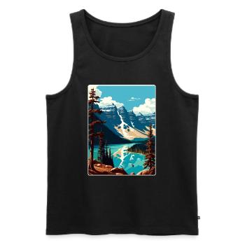 Parc national Banff Canada Affiche de voyage souvenir - Débardeur bio Premium Homme - noir - Devant - AI Model Male 178 light (178cm)