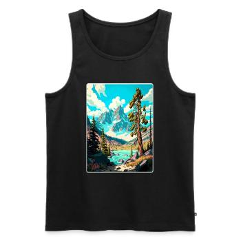 Bridger Teton National Park Affiche de voyage souvenir - Débardeur bio Premium Homme - noir - Devant - Michal (187cm)