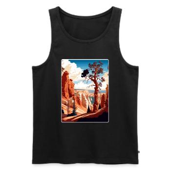 Affiche de voyage souvenir du parc national de Bryce Canyon - Débardeur bio Premium Homme - noir - Devant - AI Model Male 178 light (178cm)