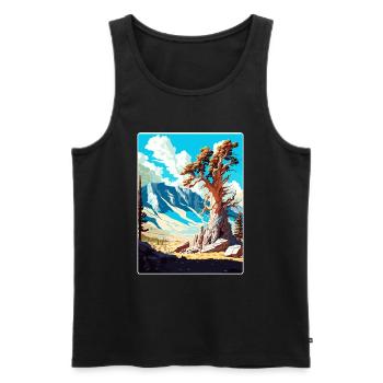 Affiche de voyage du parc national du Grand Bassin - Débardeur bio Premium Homme - noir - Devant - Michal (187cm)