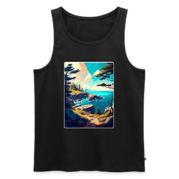 Acadia Nationalpark Reiseposter Souvenir WPA - Männer Premium Bio Tank Top - Schwarz - Vorne - Michal (187cm)
