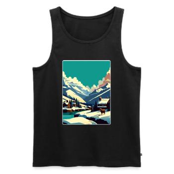 Verbier Ski Resort Mountain Switzerland Travel WPA - Männer Premium Bio Tank Top - Schwarz - Vorne - AI Model Male 178 light (178cm)