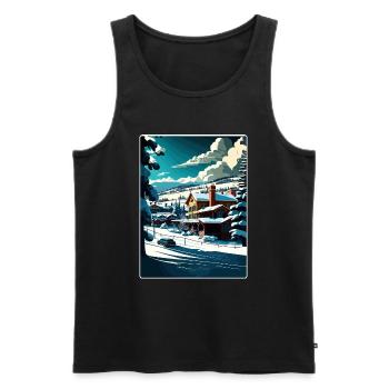 Steamboat Springs Colorado Reise Poster Souvenir - Männer Premium Bio Tank Top - Schwarz - Vorne - AI Model Male 178 light (178cm)