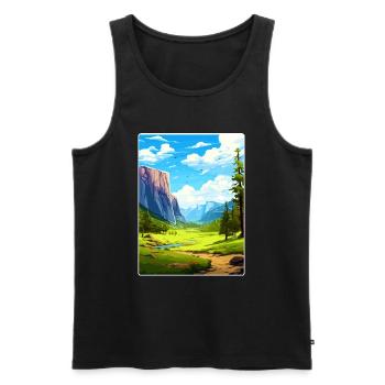 Parc national de Yosemite Affiche de voyage Souvenir WPA - Débardeur bio Premium Homme - noir - Devant - AI Model Male 178 light (178cm)