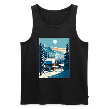 Kitzbuhel Ski Austria Travel Poster Souvenir WPA - Men's Premium Organic Tank Top - black - Front - Michal (187cm)