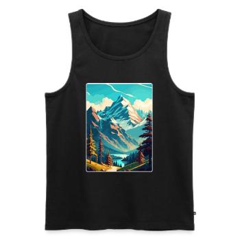 Alpes bavaroises Allemagne Affiche de voyage Souvenir WPA - Débardeur bio Premium Homme - noir - Devant - Michal (187cm)