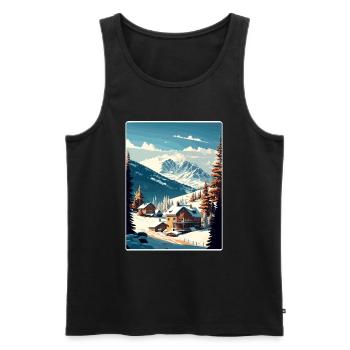 Courchevel Ski Skiing Travel Poster Souvenir WPA - Men's Premium Organic Tank Top - black - Front - Michal (187cm)