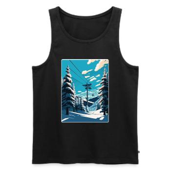 St Anton Ski Skifahren Vintage Reise Poster Souvenir - Männer Premium Bio Tank Top - Schwarz - Vorne - Michal (187cm)