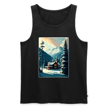 Whistler ski ski vintage voyage affiche souvenir - Débardeur bio Premium Homme - noir - Devant - AI Model Male 178 light (178cm)