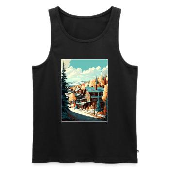 Park Ski Skifahren Reise Poster Souvenir Farbe WPA - Männer Premium Bio Tank Top - Schwarz - Vorne - Michal (187cm)