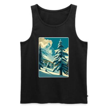 Zermatt Ski Ski Affiche de voyage Peinture souvenir WP - Débardeur bio Premium Homme - noir - Devant - Michal (187cm)
