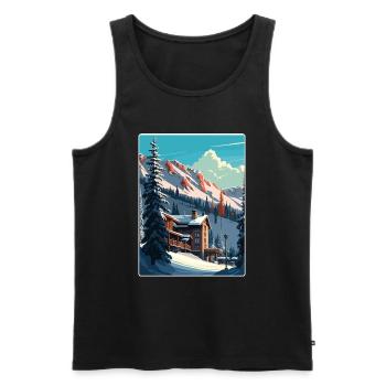 snowbird ski ski vintage voyage affiche souvenir - Débardeur bio Premium Homme - noir - Devant - Michal (187cm)
