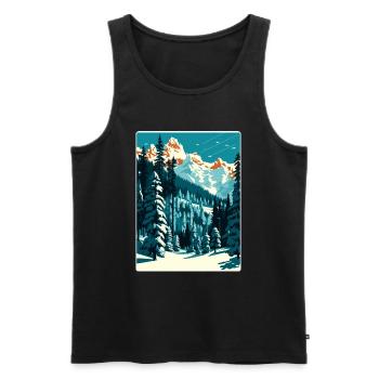 Gstaad Ski Ski Affiche de voyage suisse Souvenir WPA - Débardeur bio Premium Homme - noir - Devant - Michal (187cm)