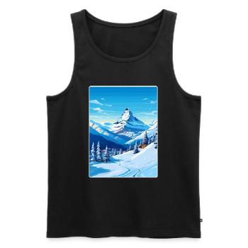 Zermatt Ski Ski Affiche de voyage Peinture souvenir WP - Débardeur bio Premium Homme - noir - Devant - Michal (187cm)