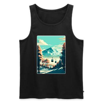 Niseko Ski Skifahren Reise Poster Souvenir Farbe WPA - Männer Premium Bio Tank Top - Schwarz - Vorne - Michal (187cm)
