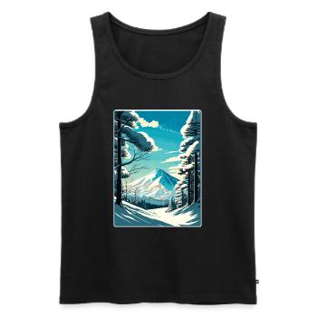 Niseko Ski Skifahren Reise Poster Souvenir Farbe WPA - Männer Premium Bio Tank Top - Schwarz - Vorne - Michal (187cm)