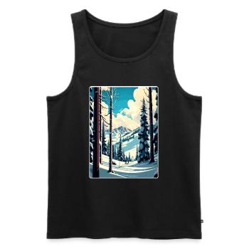 Aspen Ski Skifahren Reise Poster Souvenir Farbe WPA - Männer Premium Bio Tank Top - Schwarz - Vorne - Michal (187cm)