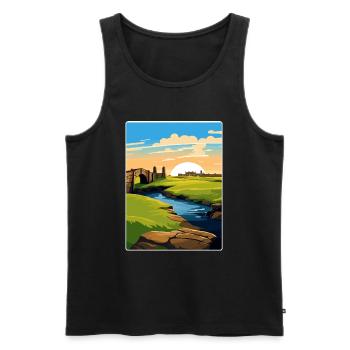 St Andrews Golf Course Schottland Andrew Travel Card - Männer Premium Bio Tank Top - Schwarz - Vorne - AI Model Male 178 light (178cm)