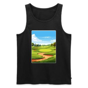 Southern Hills Country Club Golf Course Travel WPA - Men's Premium Organic Tank Top - black - Front - Michal (187cm)