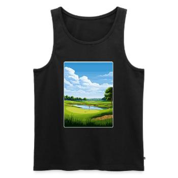 Hazeltine National Golf Club Reiseposterkarte - Männer Premium Bio Tank Top - Schwarz - Vorne - Michal (187cm)