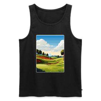 Southern Hills Country Club Golf Course Travel WPA - Men's Premium Organic Tank Top - black - Front - Michal (187cm)