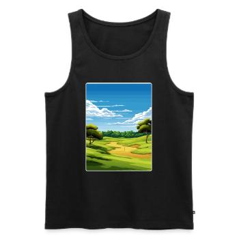 Shinnecock Hills Golfplatz Reise Posterkarte - Männer Premium Bio Tank Top - Schwarz - Vorne - AI Model Male 178 light (178cm)