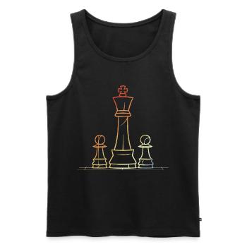 Schachfiguren Zeichnung Retro - Männer Premium Bio Tank Top - Schwarz - Vorne - Michal (187cm)