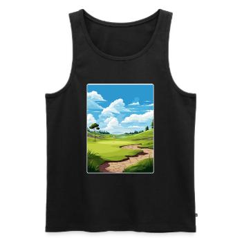 Winged Foot Golf Club Affiche de voyage Souvenir WPA - Débardeur bio Premium Homme - noir - Devant - AI Model Male 178 light (178cm)