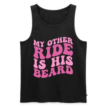 My Other Ride Is His Beard Tees Groovy Beard Lover - Débardeur bio Premium Homme - noir - Devant - Michal (187cm)