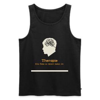 Therapie: Eine Reise zu deinem besten Ich - Männer Premium Bio Tank Top - Schwarz - Vorne - AI Model Male 178 light (178cm)