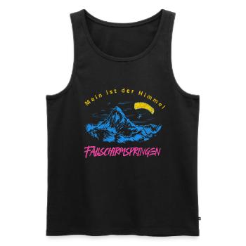 Mon royaume, c’est le ciel – parachutisme - Débardeur bio Premium Homme - noir - Devant - AI Model Male 178 light (178cm)